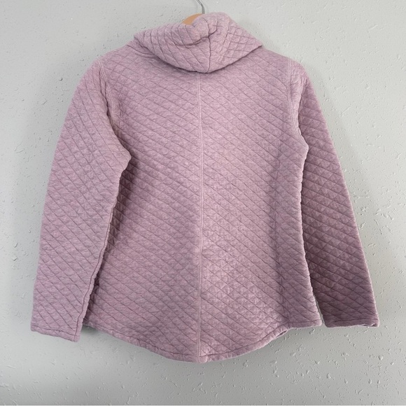 Orvis Pink Quilted Pullover Sweater Sweatshirt Comfy Casual Small Cowl Neck - Picture 4 of 4